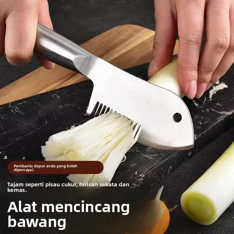 ที่ซอยต้นหอม สแตนเลส Stainless Steel Scallion Cutter Spring Onion Slicer Vegetable Shredder Tool Kitchen Gadget