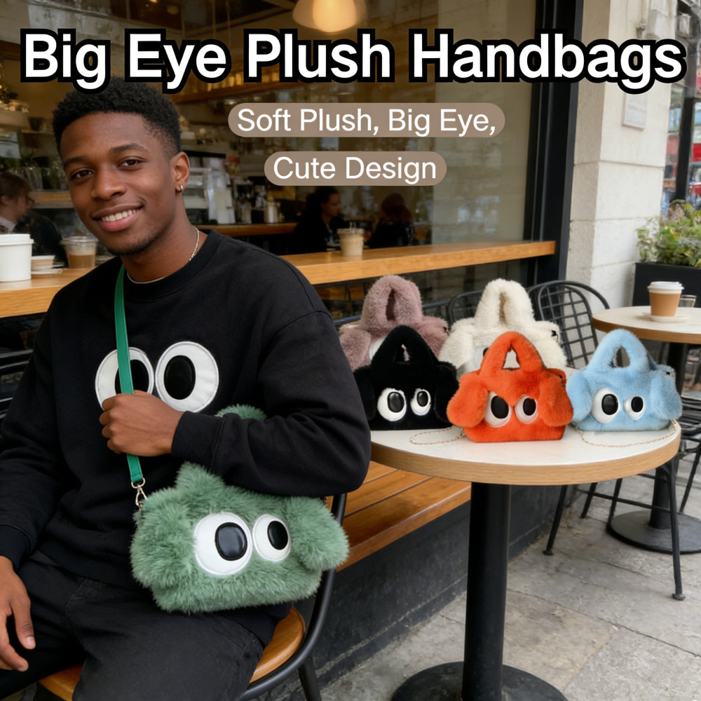 Big Puffy Eye Bag Sling Plush Women Crossbody Underarm