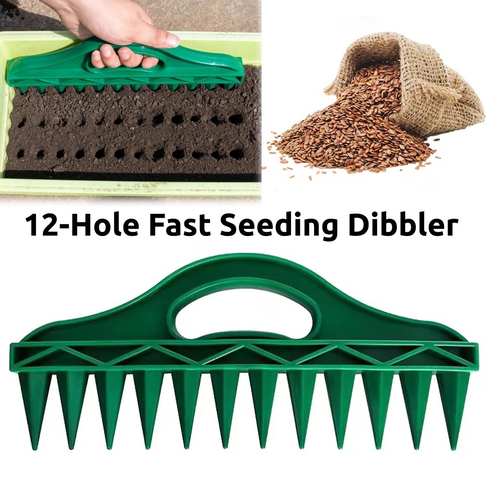 การหว่านเมล็ด Dibbler Spacing เครื่องมือ Garden Hole Punch ดิน Loosening Seeder