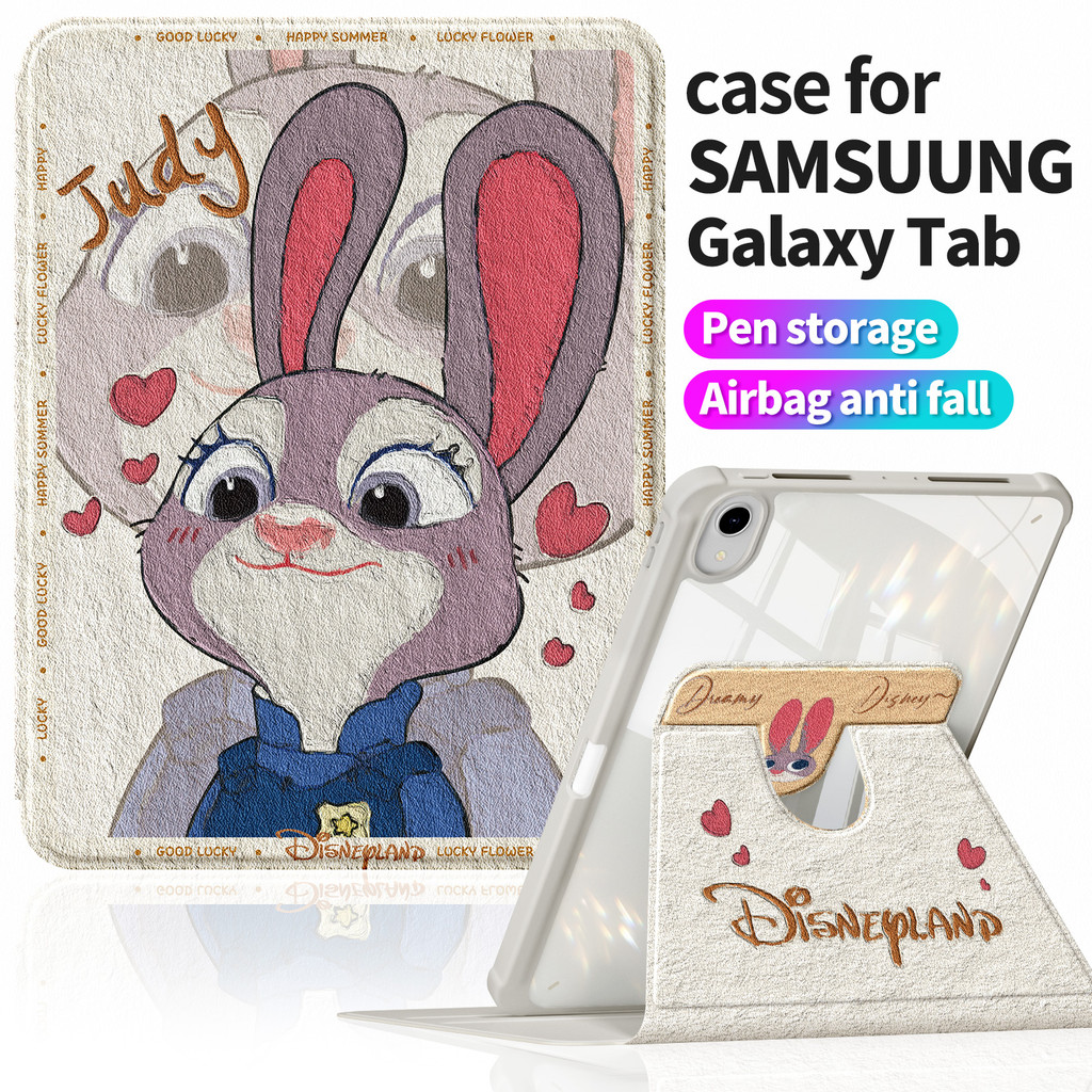 เคสหนังเทียมน่ารัก สําหรับ Samsung Tab S9 FE+ Plus 12.4" | Tab S10 FE+ 13.1" | Tab S9 FE 10.9" | Tab A9+ 360°A1470 ลายหัวใจประกายแวววาว พร้อมขาตั้ง 360°