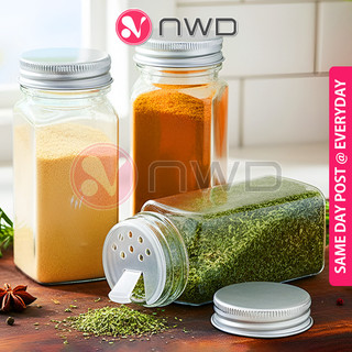 《 𝗧𝗜𝗡𝗬 𝗦𝗣𝗥𝗜𝗡𝗞𝗟𝗘 》 120ml Seasoning Bottle Glass Jar Food Storage Spice Container Bekas Rempah 调料瓶 NWD