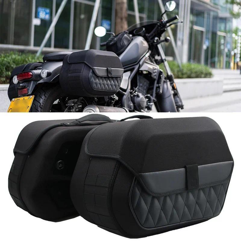 Saddlebag รถจักรยานยนต์กันน้ํา PE หนังด้านข้างกระเป๋า 19.5L สําหรับ Honda CMX300 CMX500 กระเป๋าเดินท