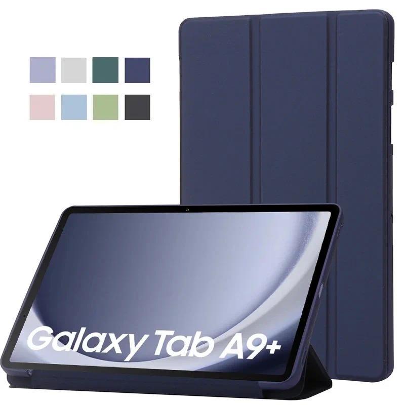 SAMSUNG สําหรับSamsung Tab A9 Plus 11 นิ้วLeah Trifolderนุ่มกลับแท็บเล็ตFundaสําหรับGalaxy Tab A9 Pl
