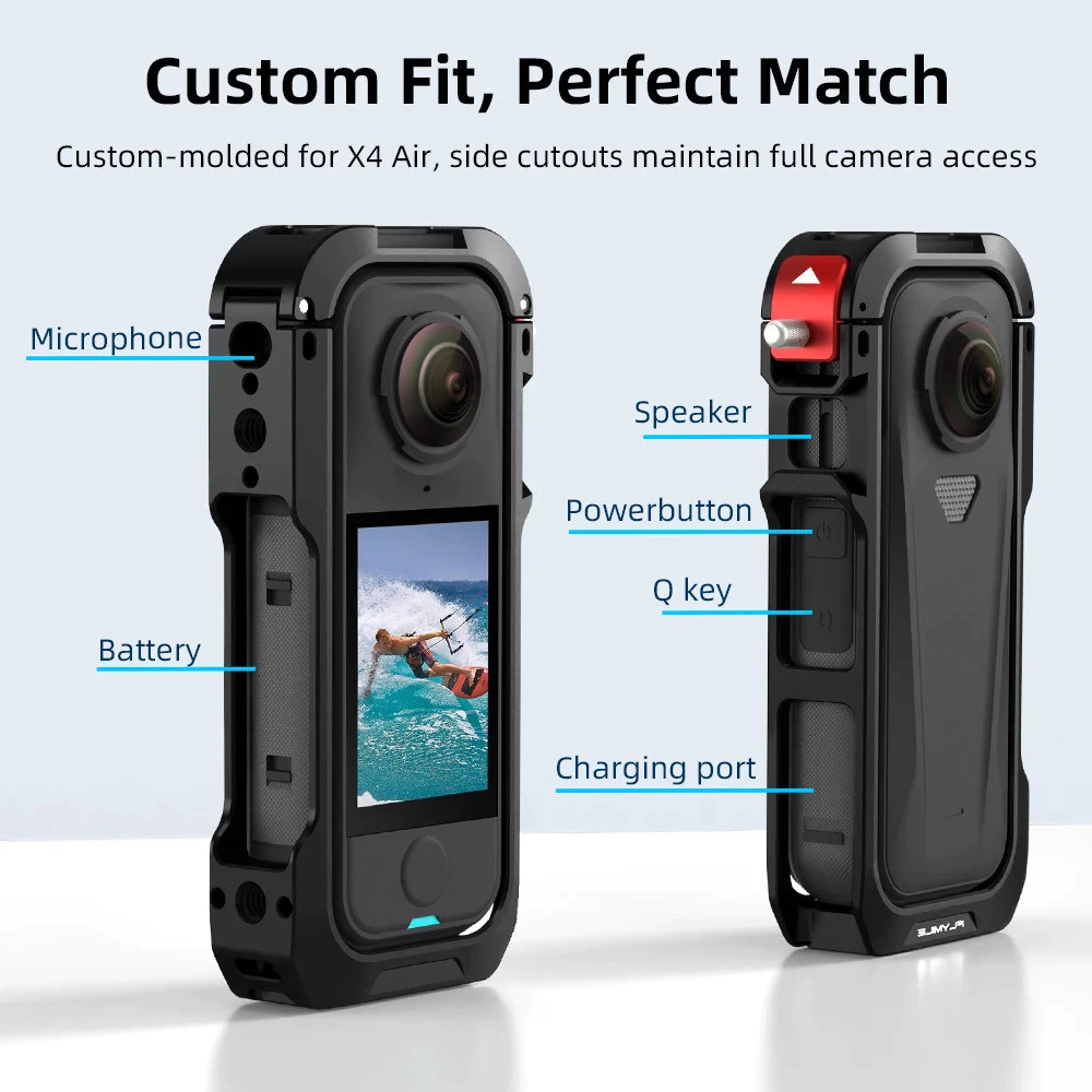 Flymile X4 Air CAGE โลหะสําหรับ Insta360 X4 Air อุปกรณ์เสริมกล้องกรอบอลูมิเนียมกรงพร้อมฝาครอบเลนส์ thumbnail 3
