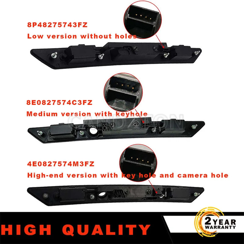 8P48275743FZ 8E0827574C3FZ 4E0827574M3FZ สําหรับ Audi A3 A4 A6 Q7 RS4 RS6 ด้านหลังป้ายทะเบียน Trunk 