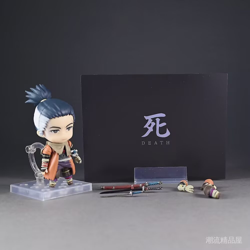 Shadow Death Wolf Q Clay Man 2522#Sekiro Action Figure Doll Model Ornament Boxed Figurine