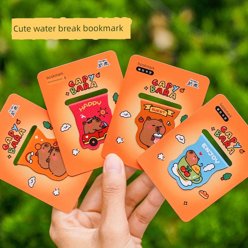 postit น่ารัก กระดาษโน๊ต คาปิบาราที่คั่นหนังสือแม่เหล็กการ์ตูนน่ารักเครื่องเขียนรูปทรงพิเศษรางวัลเล็