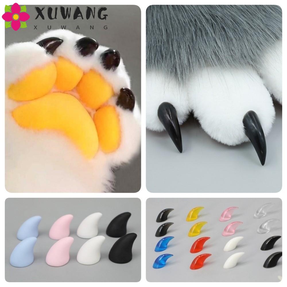 QUENTIN 8pcs สัตว์ Fursuit กรงเล็บอุปกรณ์เสริม,Multicolor Epoxy Furry Claws เล็บ, Handmade Pointed/O