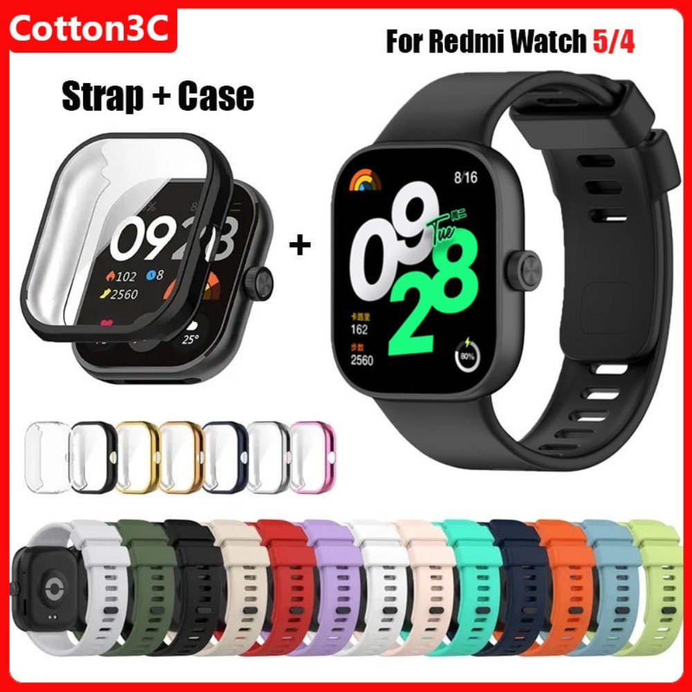 สายรัด + TPU สําหรับ Redmi Watch 5 4 สายคล้องสร้อยข้อมือ Soft Full Screen Protector สําหรับ Xiaomi Redmi Watch 5 Band