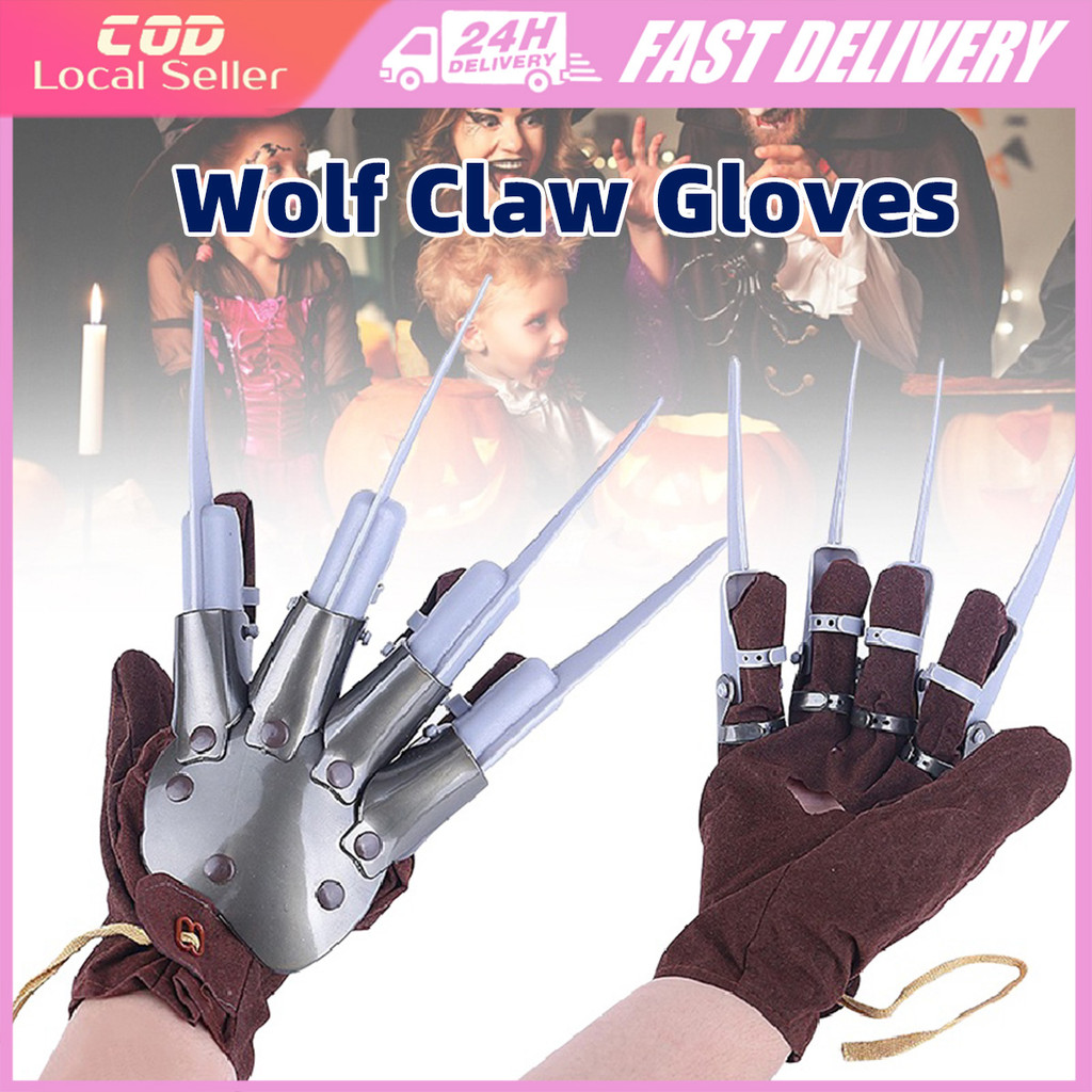 ถุงมือ Wolverine Ghost Claw, ถุงมือคอสเพลย์ตลกถุงมือนักฆ่า Freddy Krueger ถุงมือฮาโลวีน Handwear Pro