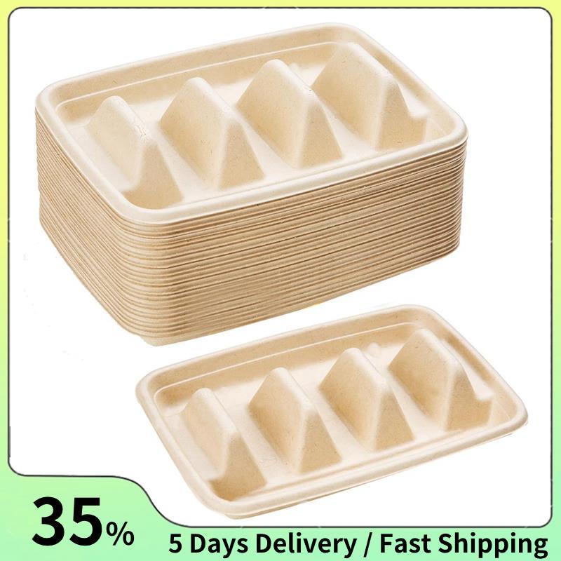 ที่วาง Taco แบบใช้แล้วทิ้ง 25 ชิ้นสําหรับงานปาร์ตี้, ที่วางถาด Taco, ขาตั้ง Taco สําหรับ 3 Tacos, สํ