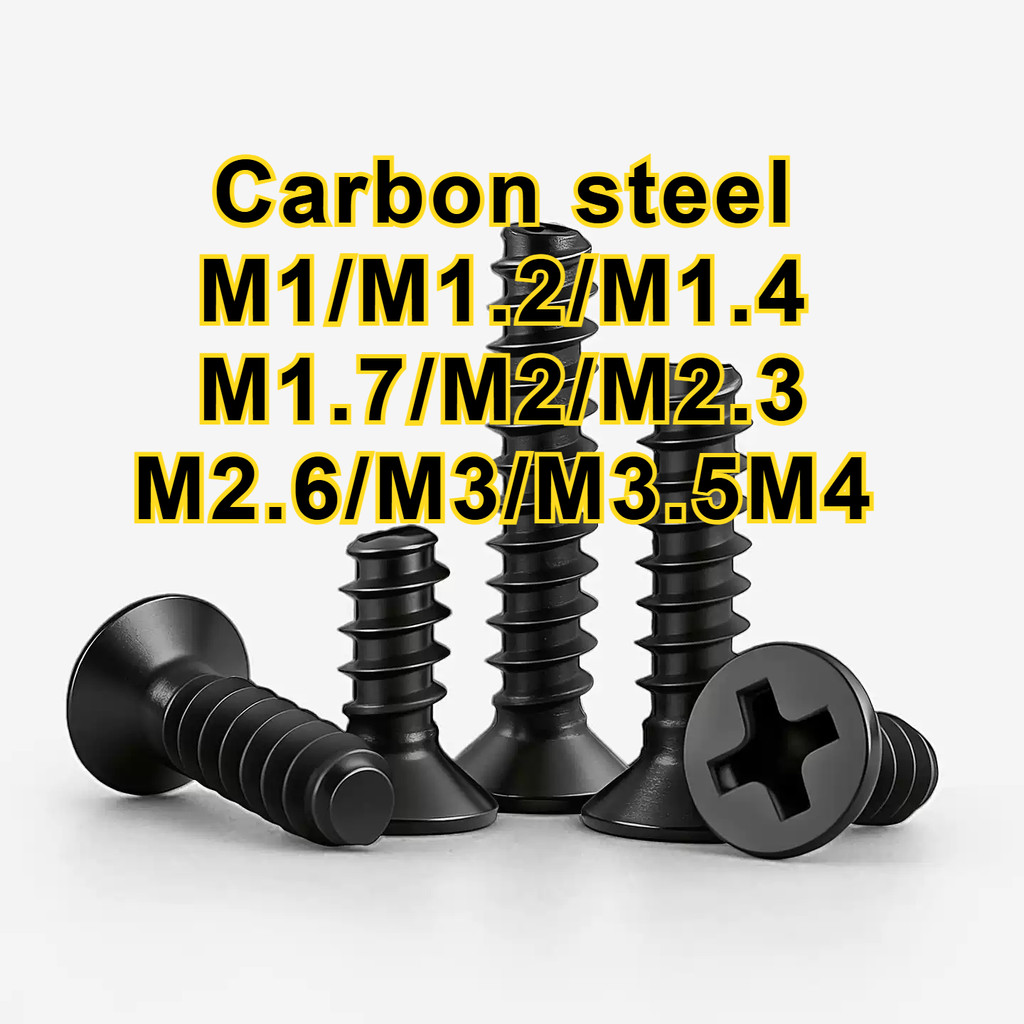 KB cross countersunk หัวหางแบน self-sting สกรูของเล่นเหล็กคาร์บอนสีดํา,น็อต สกรู หัวเตเปอร์ แฉก เกลี