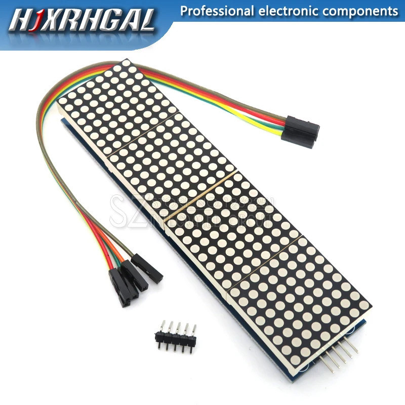 1PCS MAX7219 Dot Matrix โมดูลสําหรับ Arduino Microcontroller 4 In One จอแสดงผล LED 5P สาย MAX7219 จอ
