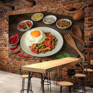 ไทยสไตล์โยนหมูข้าวพรมครัวร้านอาหารตกแต่ง,ร้านอาหารไทยนุ่มทางเลือกแรก Gourmet Touch บรรยากาศบรรจุ
