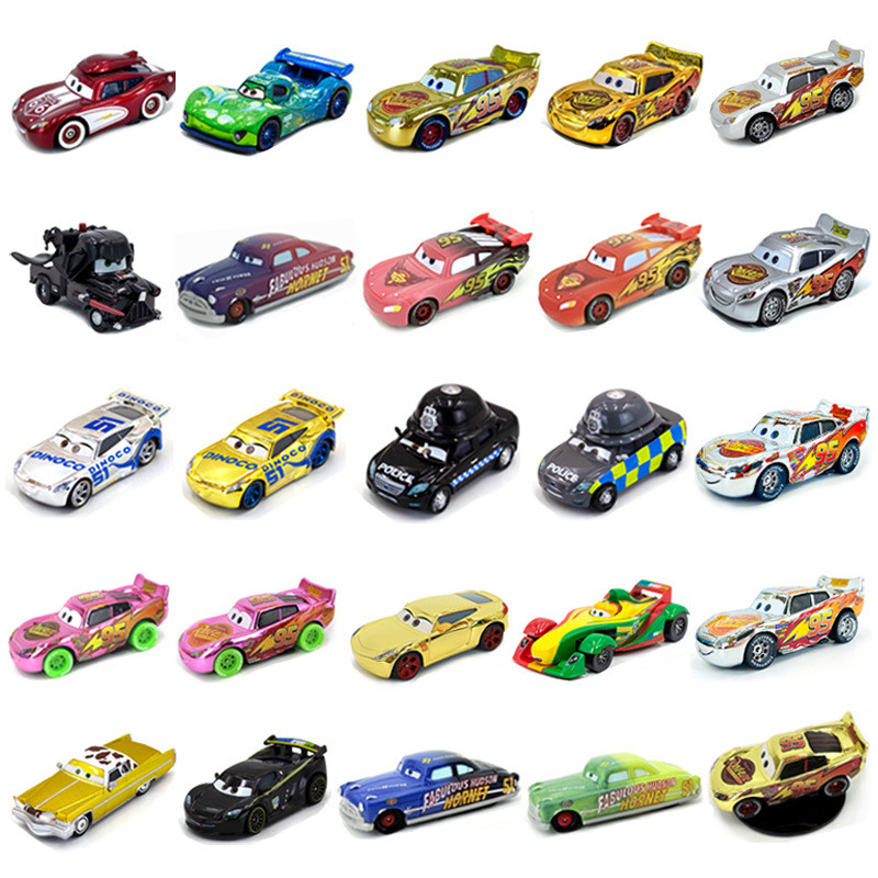 รถแข่ง Story Gold Silver Color-changing McQueen Black Samurai Die Tooth รถตํารวจ Electroplating Toy Car Model