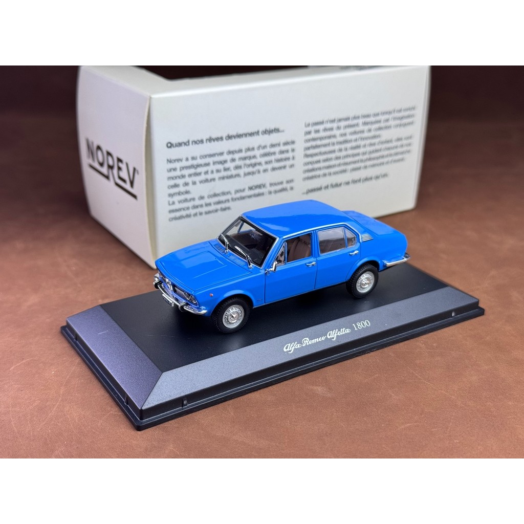 [สต๊อกพร้อม] NOREV 1/43 Alpha Romeo Alfetta Blue Old Car Default with Rash Packing Discount Car Cond