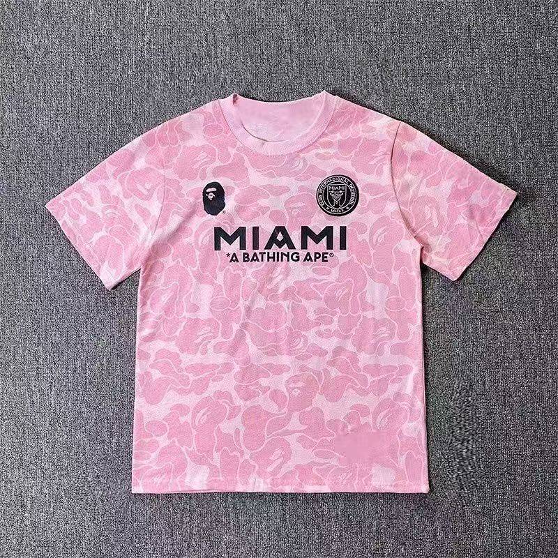 Fashion Brand T-shirt Miami International Joint Camouflage Men's and Women's Casual Miami Short Slee