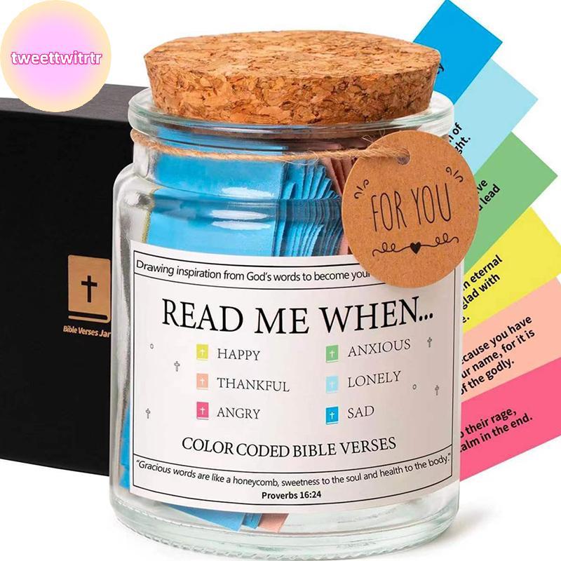 TRWITR Bible Verse Jar สเปน Scripture สวดมนต์ Hope Bible Verse Jar ตกแต่ง Positive Thinking Emotiona