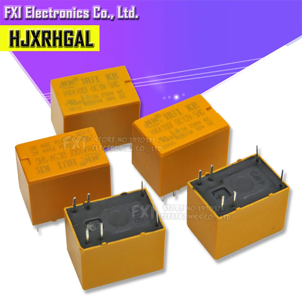 5PCS HK4100F Series รีเลย์ hk4100F-DC12V HK4100F 12V DIP6 3A 250V AC/ 3A 30V DC 3V 5V 9V 24V HK4100f