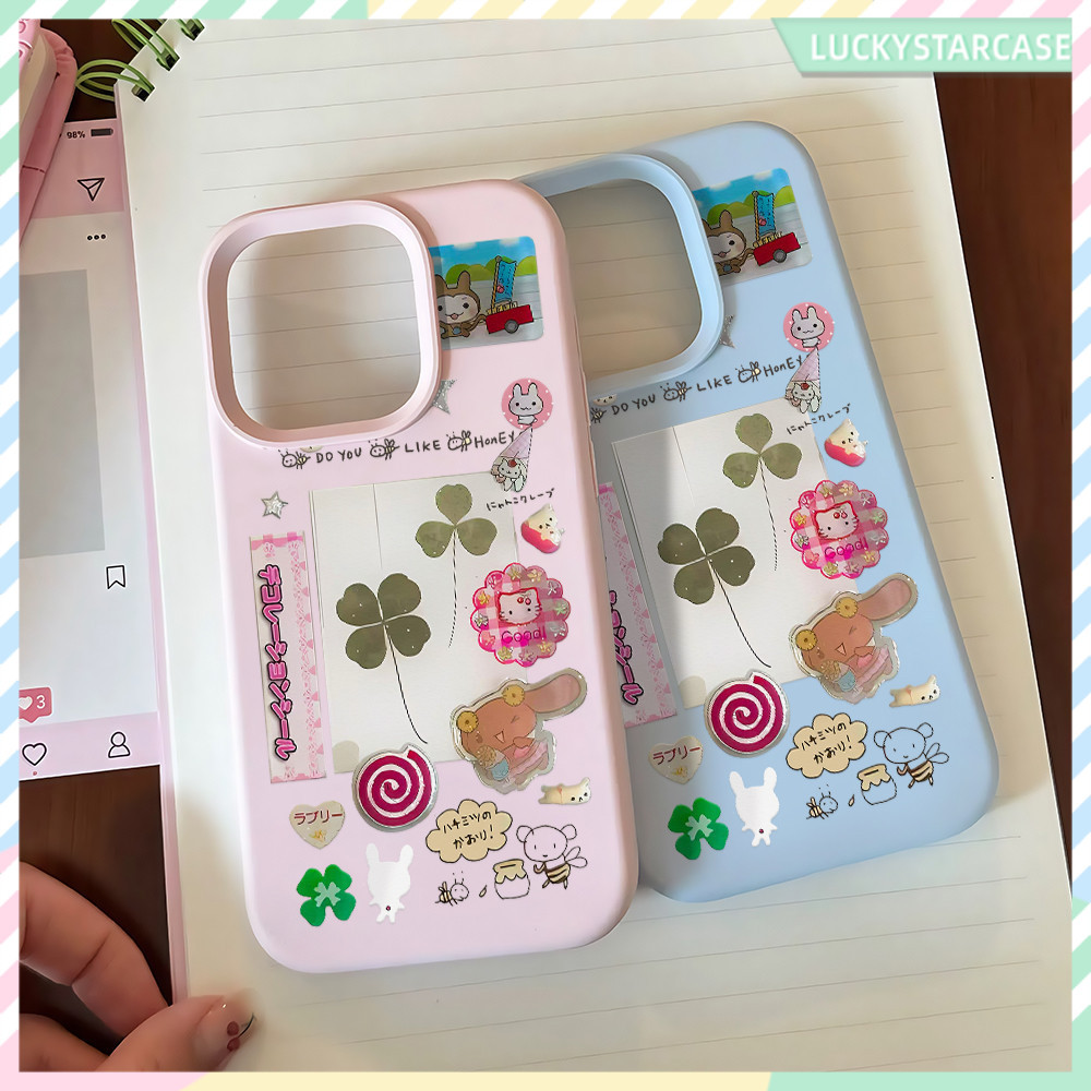 เคสไอโฟน For iPhone 11 17 16 15 12 13 14 15 Pro Max XR X XS Max 7 8 16 Plus เคสมือถือ สีพื้น การ์ตูนโคลเวอร์โชคดี Case ราคา ถูกที่สุด ดีลบีเคเค แกลเลอรีภาพที่ 7