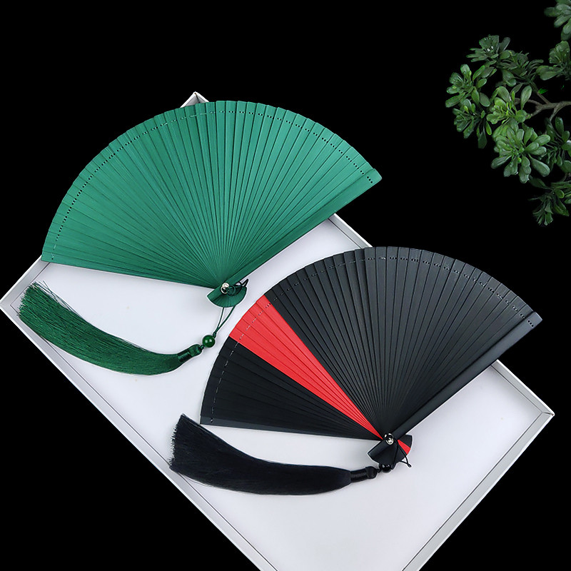 ข.ข.ราคาต่ําขัดขวางไม้ไผ่เต็มรูปแบบพัดลมพับกลวงพัดลมขนาดเล็ก17เซนติเมตร20เซนติเมตรแบบพกพาสไตล์จีนโบร