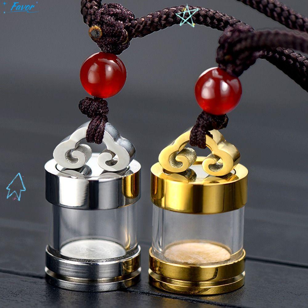 FAVOR Wishing Bottle Pendant, Aromatherapy Gold Silver Perfume Vial Necklace, Gift Openable Essentia