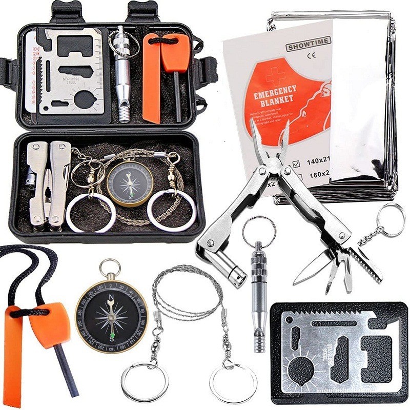 Outdoor Camping Emergency Gear Set Camping Self-Rescue Survival Kit Emergency Kit H18