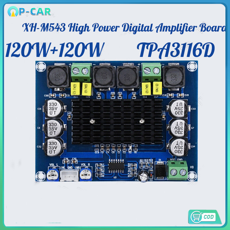 COD DUAL-CHANNEL STEREO HIGH POWER DIGITAL AUDIO POWER AMPLIFIER BOARD 2*120W XH-M543 DIY AMPLIFICADOR