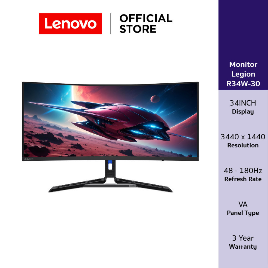 Lenovo Legion R34W-30(67C7GACBTH)Monitor 34" WQHD(3440x1440) VA Curvature 180Hz