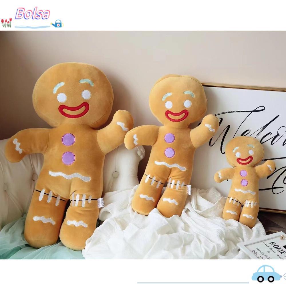 BOLSA ตุ๊กตาตุ๊กตา,ตกแต่งคริสต์มาสน่ารักหมอนนุ่ม,ตลกอะนิเมะบิสกิตขนมปังขิงManคุกกี้Manตุ๊กตาของเล่นของขวัญวันเกิด