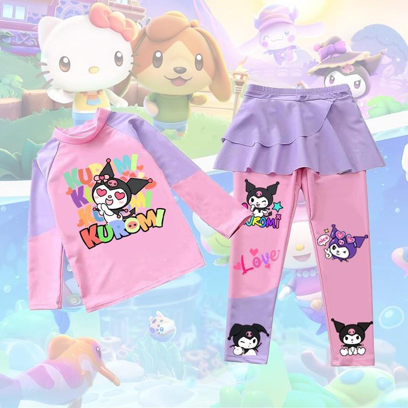 PINKชุดว่ายน้ำเด็กผู้หญิง งานเซ็ท2ชิ้น เสื้อแขนยาว*กางเกงขายาว เนื้อผ้ากันยูวี รูปที่ 5
