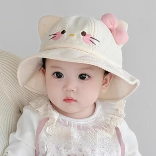 COD หมวกบังแดด หมวกเด็กน่ารักสุดๆ ลายแมวน่ารัก สไตล์ชาวประมง สําหรับเด็ก สำหรับเด็ก 6 เดือน-3 ปี