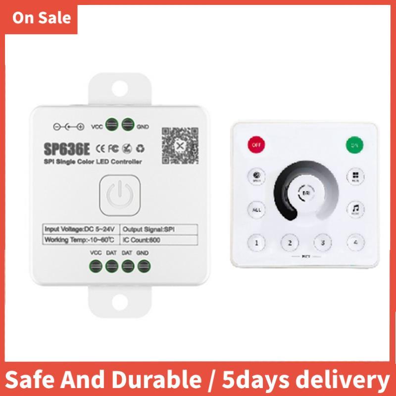 AND-SP636E SPI DC5-24v คอนโทรลเลอร์ขาวดําพร้อมรีโมทคอนโทรล AND-RC1 รองรับรีโมทคอนโทรลสัมผัส 2.4G