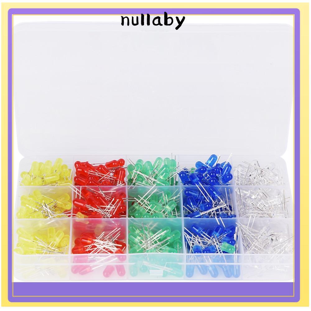 NULLABY 500PCS Light Emitting Diode, 5 สี 5 มม.ไฟ LED Emitting Diode,กล่องเก็บแรงดันต่ําDiffused Dio