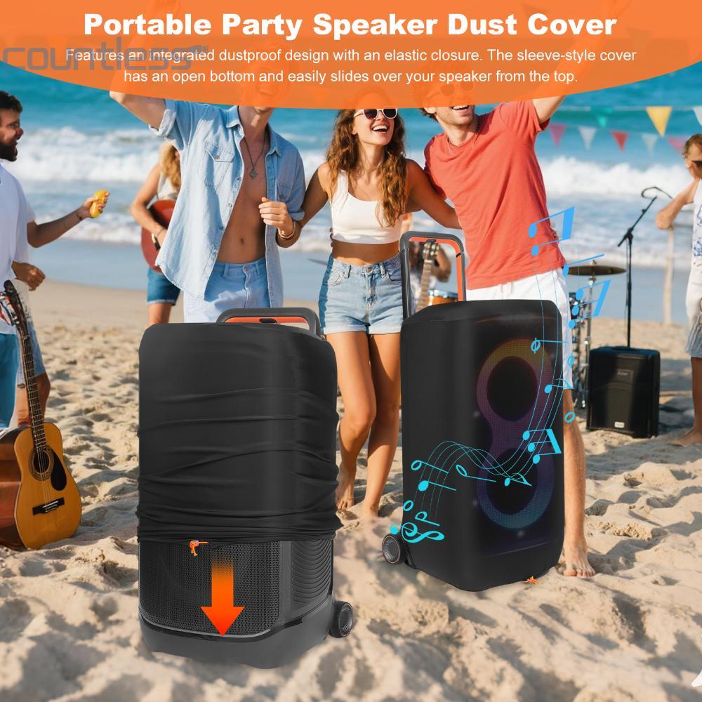 coo ฝาครอบกันฝุ่นยืดแบบพกพาลําโพงกันฝุ่นกันฝุ่นกันฝุ่นแขนป้องกันเข้ากันได้สําหรับ JBL PartyBox 520