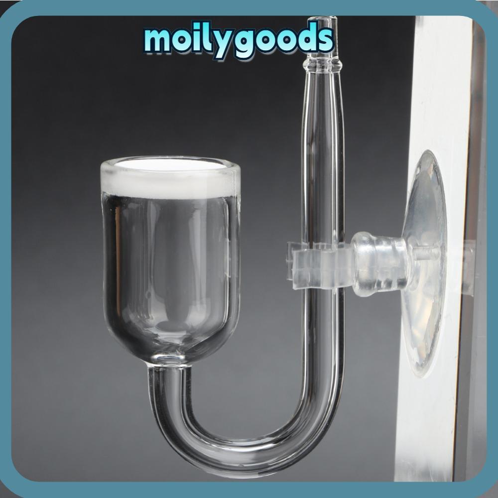 MOILYHD CO2 ละลาย Diffuser, แก้วแก้วโปร่งใสสูง Aquarium CO2 Refiner, ทนทาน Diffuser Mini ขนาด Aquari