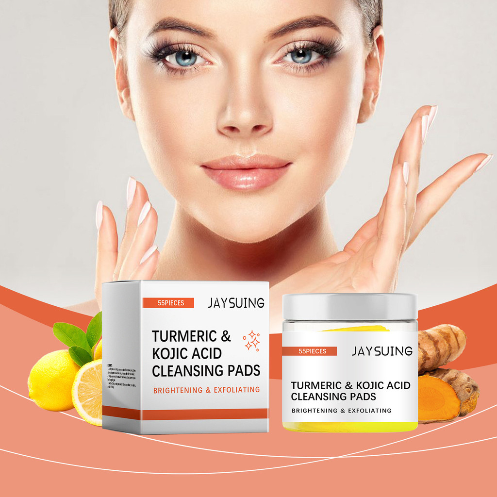 Turmeric Koji Acid Cleanser Pad ทําความสะอาดผิวหน้าอย่างอ่อนโยนรูขุมขนลดจุดด่างดําแผ่นทําความสะอาด