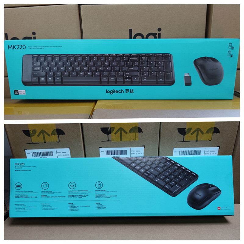 ( บลูทูธ เสียงเงียบ) chichang ยี่ห้อใหม่ของแท้ โลจิเทค ม.ค220 ไร้สายสํานักงานแป้นพิมพ์เมาส์ชุดน้ําหน