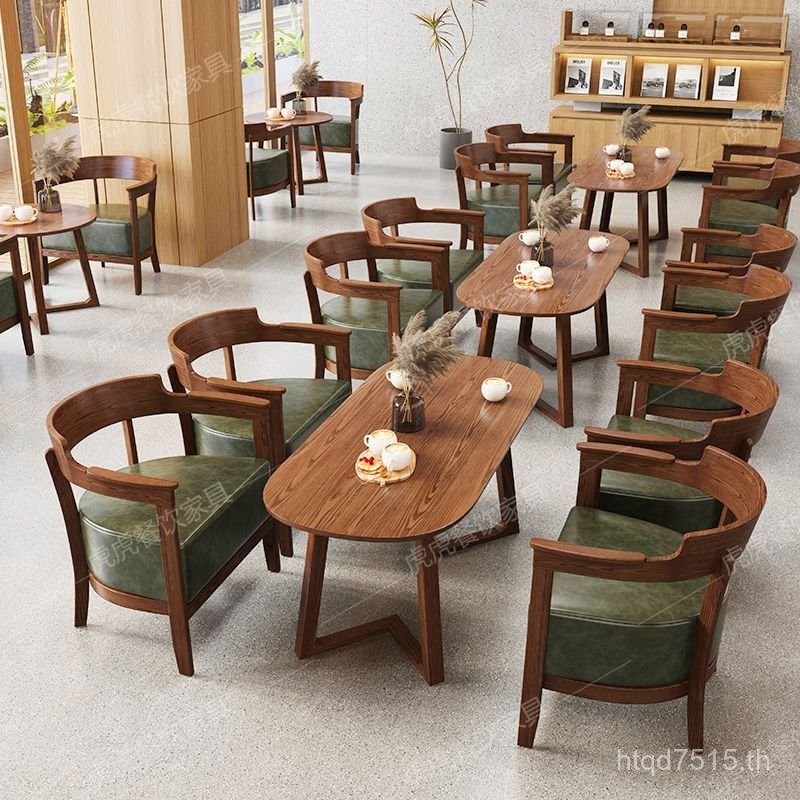 Retro Bar Book แผนกต้อนรับโซฟาร้านอาหารนมผสม Cafe Cafe ผู้ถือดาดฟ้าร้านน้ําชา B & B โต๊ะเก้าอี้ไม้เน