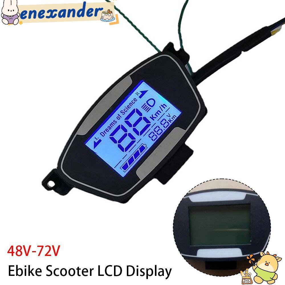 EXER 1 ชิ้น Ebike สกู๊ตเตอร์จอแสดงผล LCD, พร้อมอุปกรณ์เสริมจอแสดงผลมอเตอร์ Speedmeter หน้าจอ, 48-72 โวลต์สําหรับจักรยานไฟฟ้า E-Bike 6Pin รถจักรยานยนต์แผงควบคุม