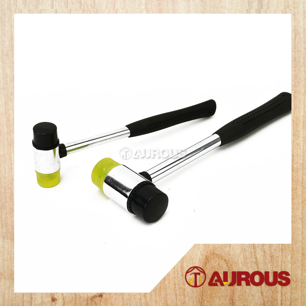 BLACK & YELLOW DOUBLE FACED RUBBER HAMMER MALLET (30MM / 40MM)