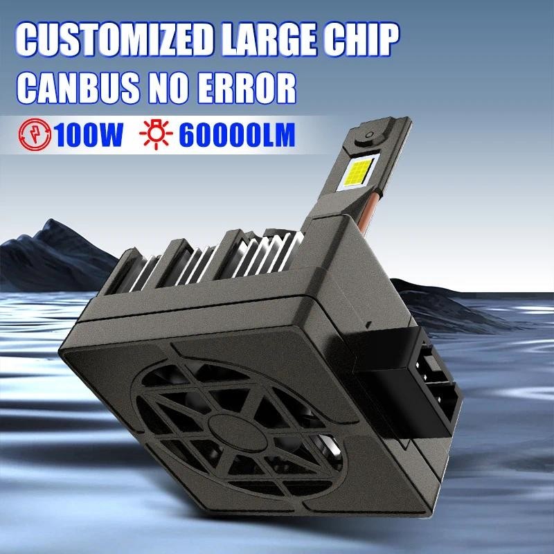 2024 ใหม่ล่าสุด D1S D3S LED ไฟหน้าหลอดไฟ Canbus 60000Lm 100W D2S D4S D5S D8S ไฟอัตโนมัติ Super Brigh