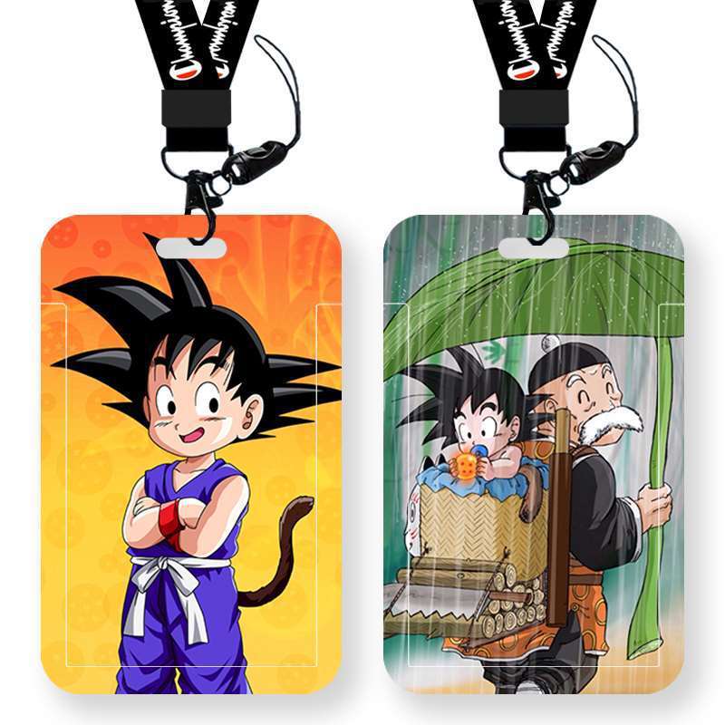 Dragon Ball Son Goku Card Holder Student Meal Card Case Campus Card ID Yangcheng Pass Bus Neck Hanging Factory Badge Set