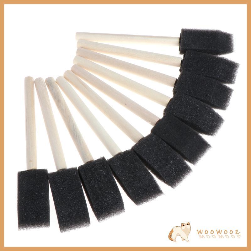 WOW 10 ชิ้นแปรงฟองน้ํา Handle สีน้ําคราบน้ํามัน Art Craft ภาพวาดวาด