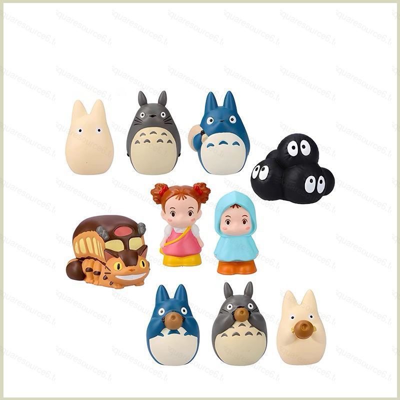 SC 10 ชิ้นเพื่อนบ้านของฉัน Totoro Totoro Susuwatari Satsuki Kakabe Action Figure หุ่นนิ้วกลวง