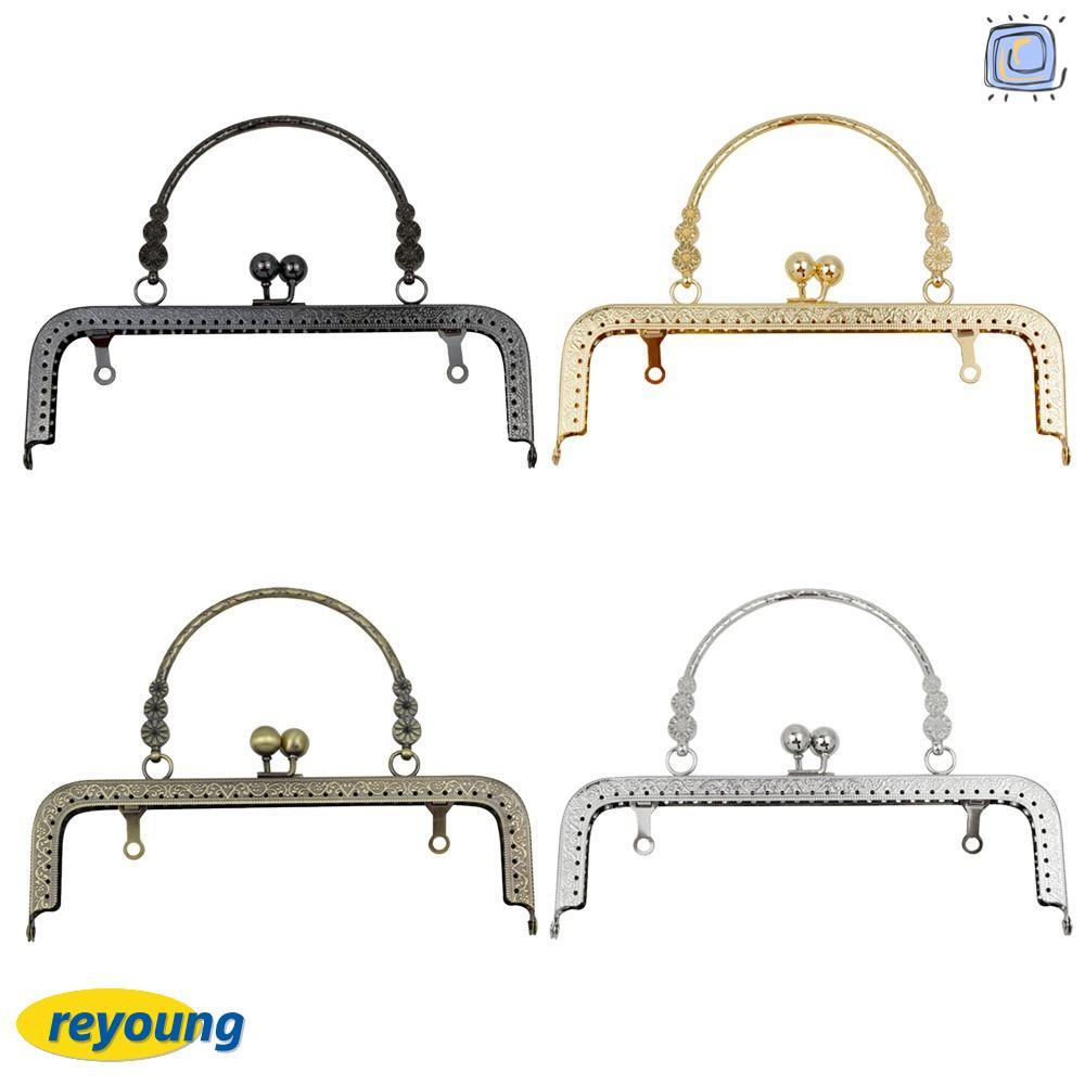 REYOUNG Purse Frame Kiss Clasp Bag Hardware Metal Bag Frame Buckle Handle Bag Accessories DIY Craft 