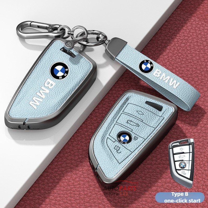 สังกะสีอัลลอยด์ฝาครอบพวงกุญแจหนังสําหรับ BMW 1 2 3 4 5 6 7 Series X1 X2 X3 X5 X6 X7 G20 G30 G11 F15 F16 G01 G02 F48