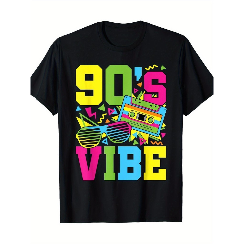 90'S Vibe Retro 1990s 90s Style Party Outfit Men Women T-Shirt180g T-shirt 100% T-shirt