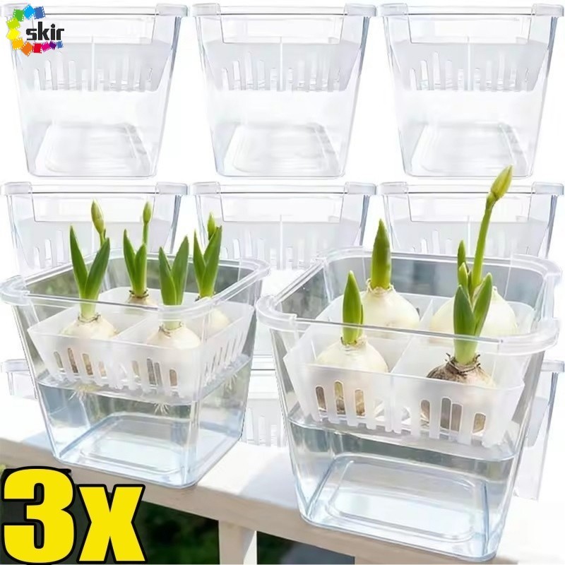 PP Breathable Tulip Hydroponic Planter สําหรับตกแต่งบ้านสํานักงาน-4 หลุมสวนในร่ม Soilless Nursery Po