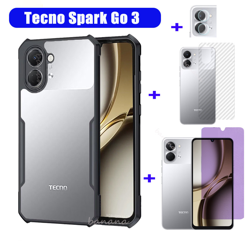 Tecno Spark Go 3 เคสโทรศัพท์กันกระแทก Tecno Spark Go3 Go 2 1 1s Go 2025 2024 2023 กระจกนิรภัยป้องกัน